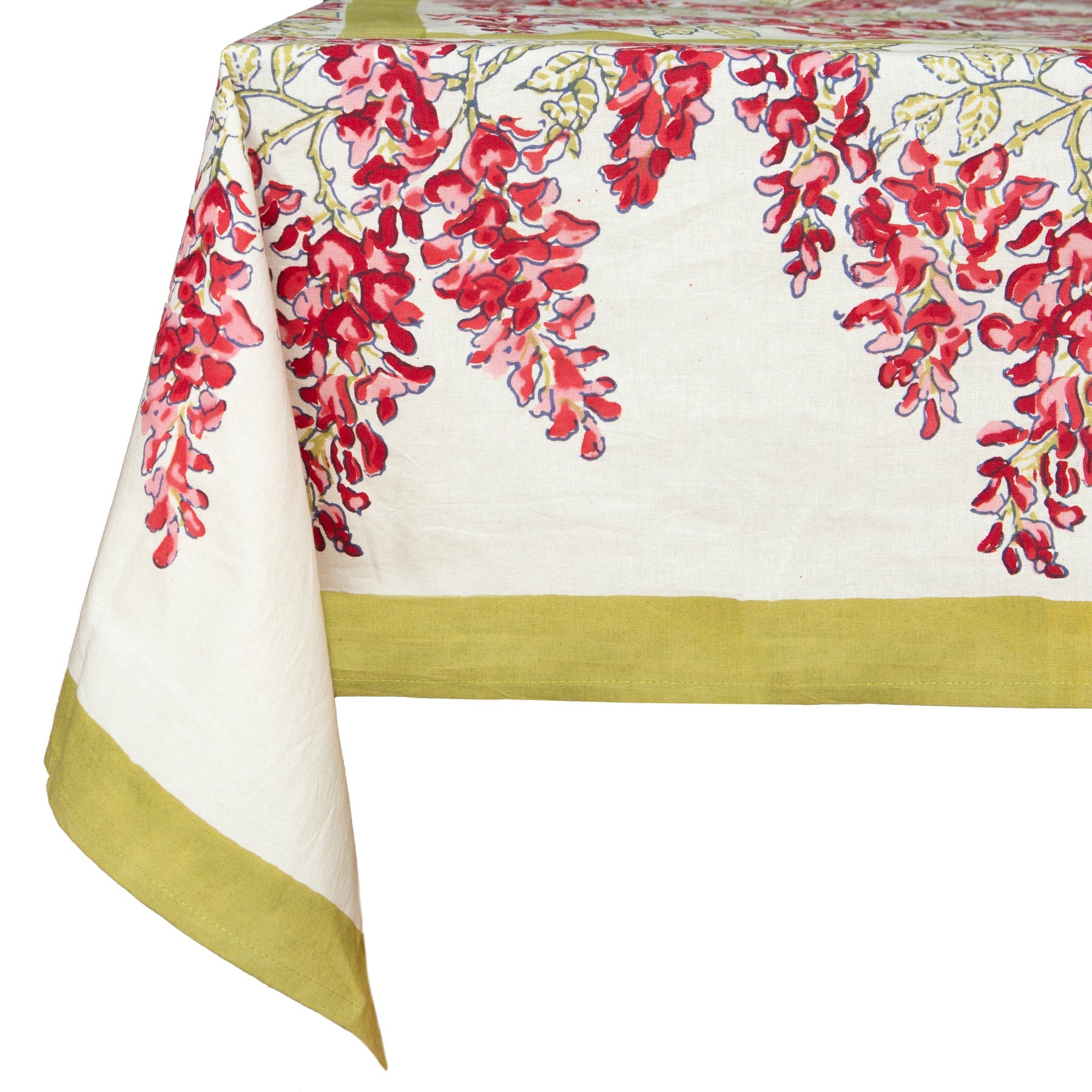 Wisteria Green & Pink Tablecloth