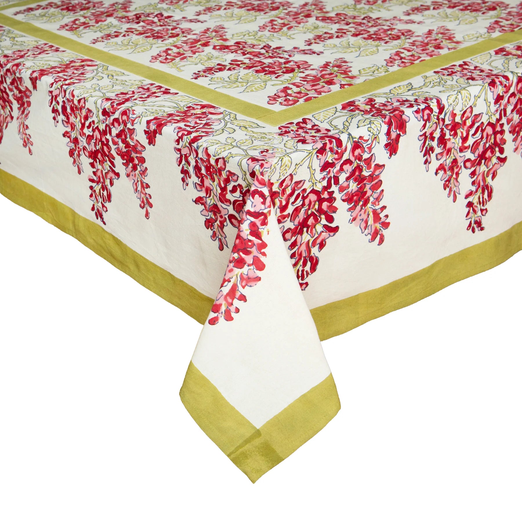 Wisteria Green & Pink Tablecloth