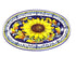 Borgioli - Sunflower on Blue Oval Platter 17cm x 28cm (6.7"x11")