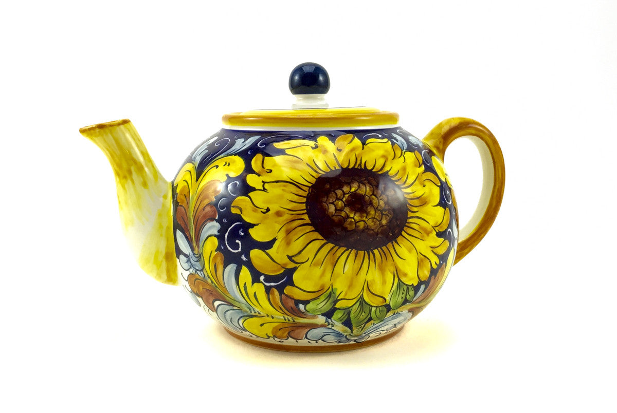 Borgioli - Sunflower on Blue Classic Tea Pot