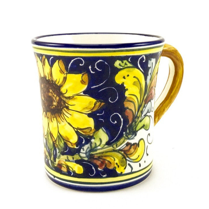 Borgioli - Sunflower on Blue Mug