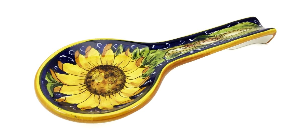 Borgioli - Sunflower on Blue Spoon Rest