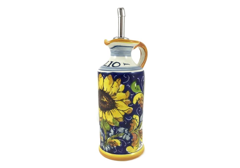 Borgioli - Sunflower on Blue Oil Cruet 15cm (5.9")