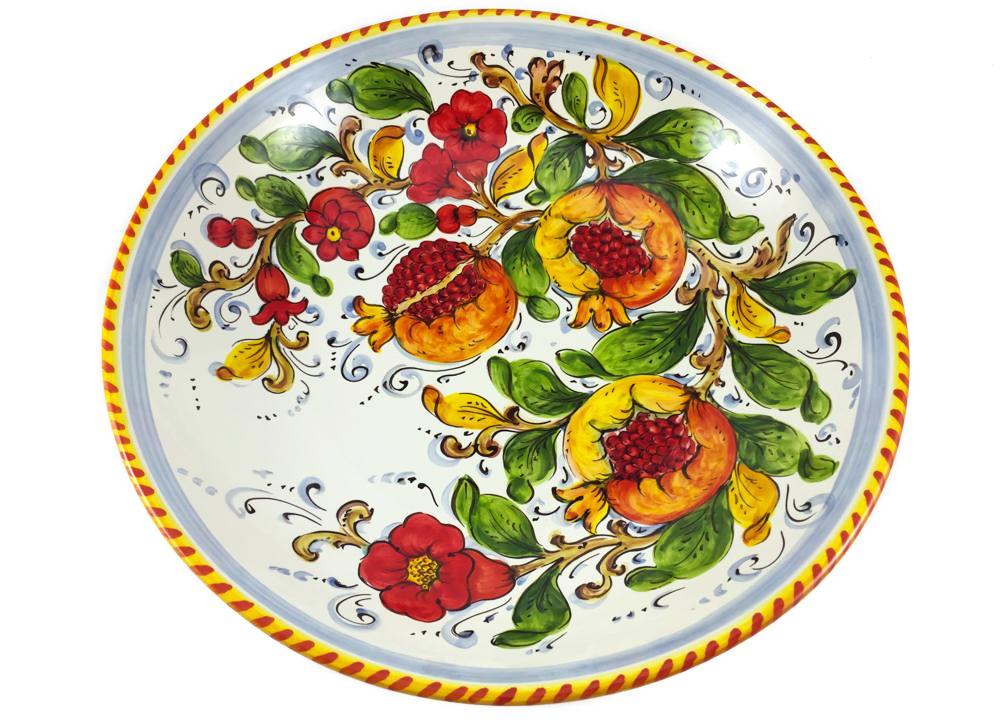 Borgioli - Pomegranate on White Salad Bowl 35cm (13.8")