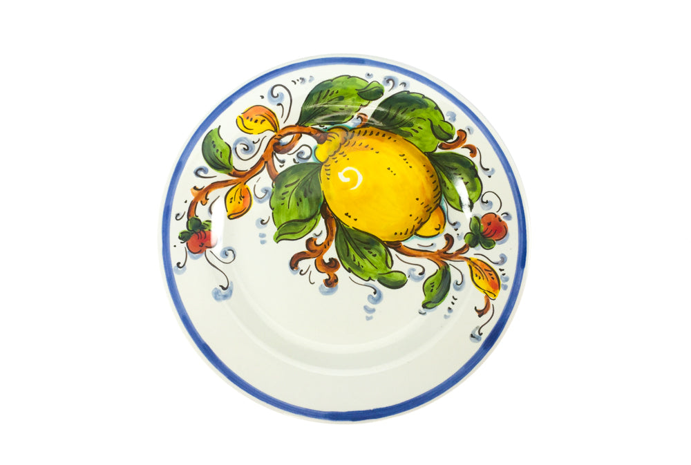 Borgioli - Lemons on White Salad Plate 1/2 Decor