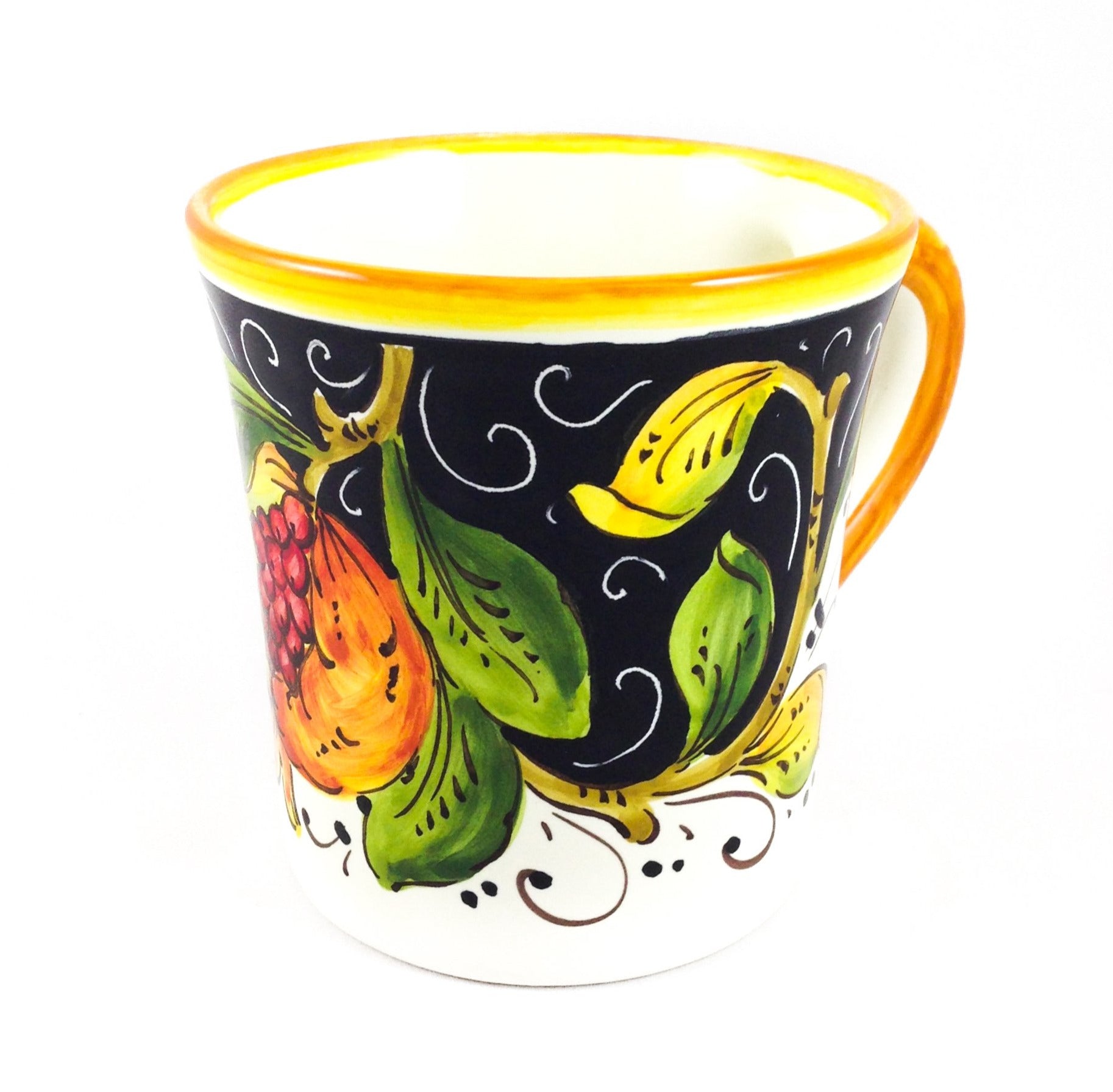 Borgioli - Pomegranate on Black Mug