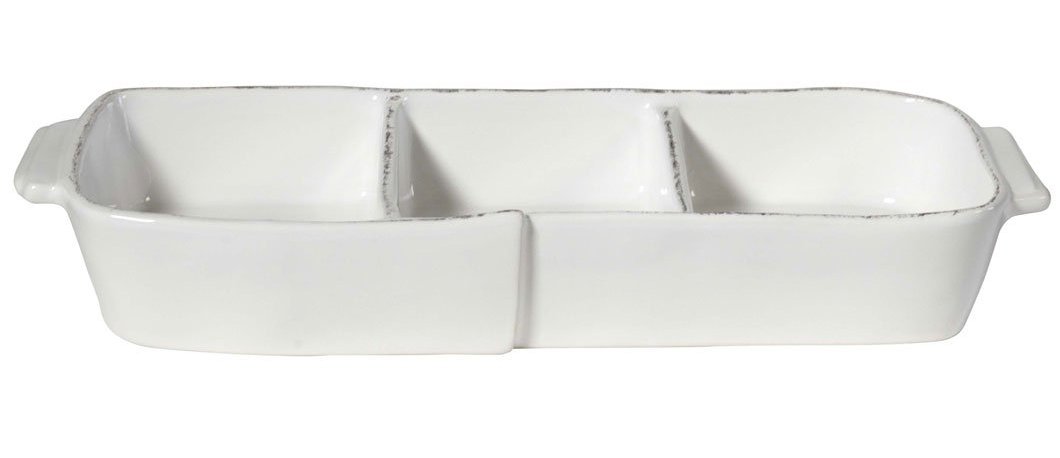 Lastra White Serving dish with three sections