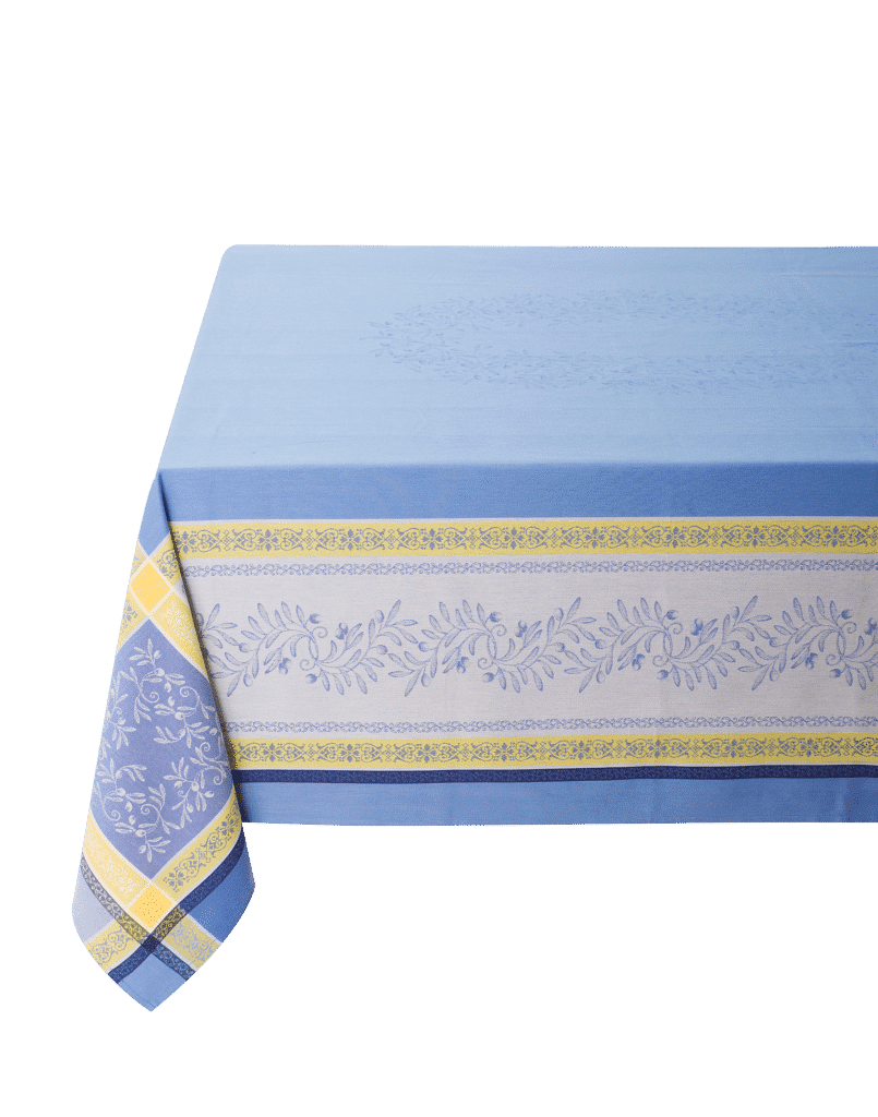 Tissus Toselli Olivia Blue/Yellow Tablecloth