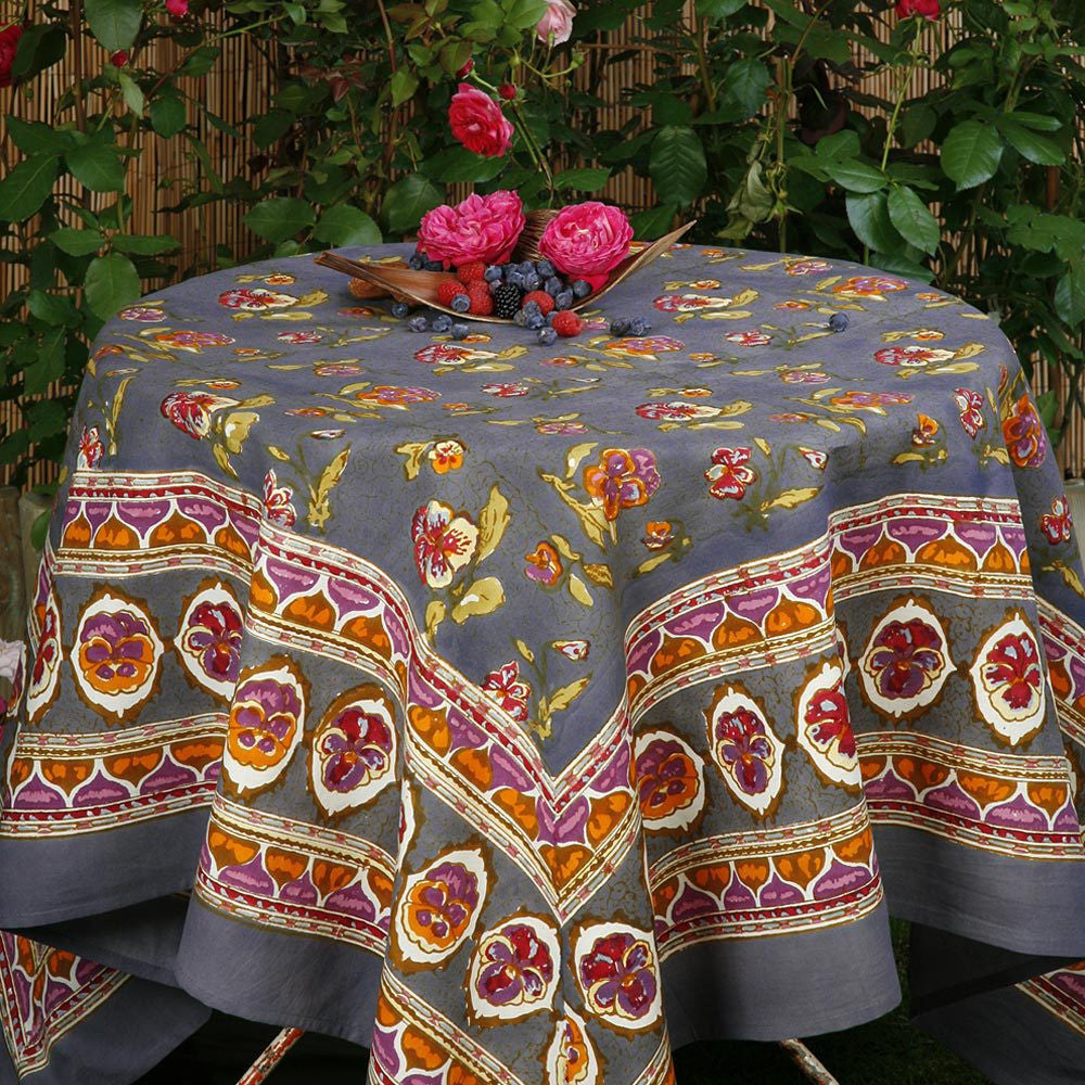Pansy Red/Grey Tablecloth