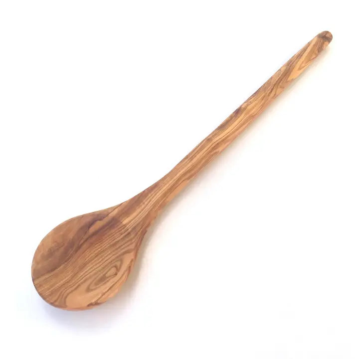 Olive Wood Cooking Spoon, Round Handle, Length 30 cm