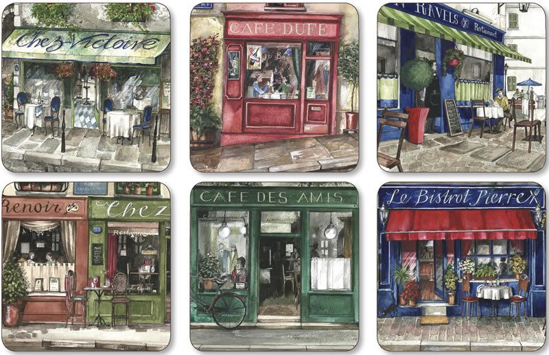 Pimpernel - Cafe de Paris Cork-Backed Coaster (Set of 6)