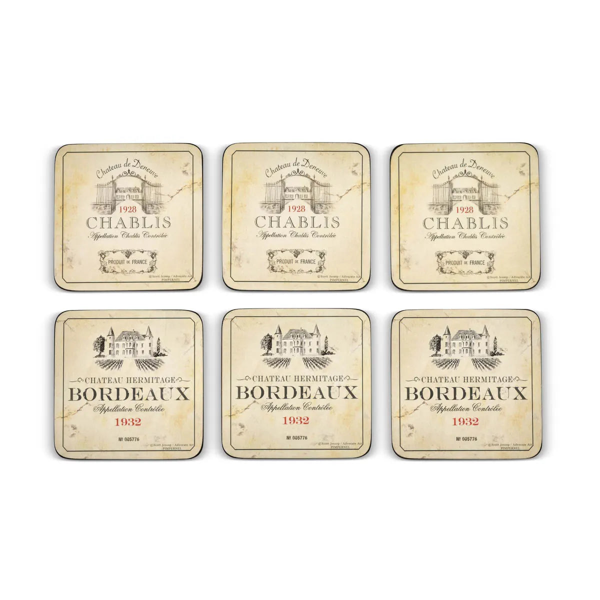 Pimpernel - Vin de France Cork-Backed Coaster (Set of 6)