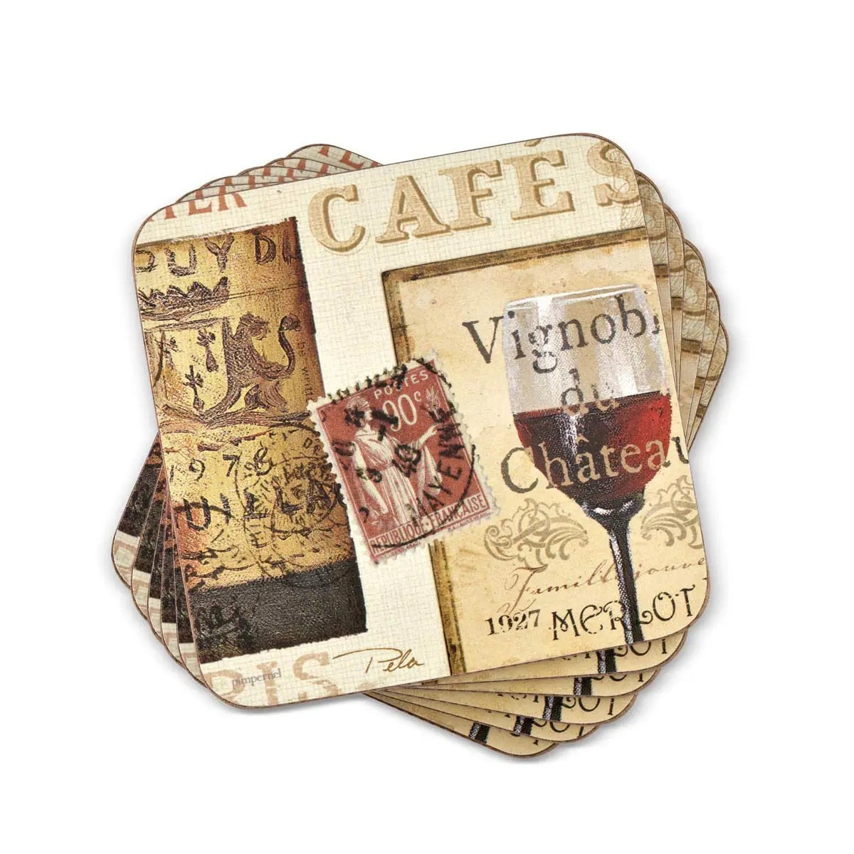Pimpernel - The French Cellar Cork-Backed Coaster (Set of 6)