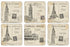 Pimpernel - Postcard Sketches Cork-Backed Coaster (Set of 6)