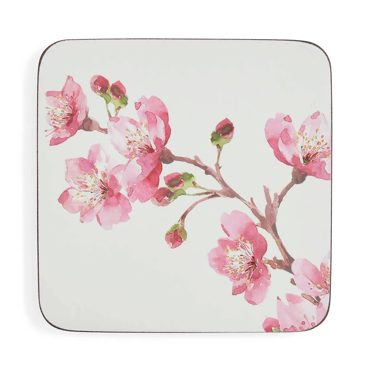 Pimpernel - Pink Blossom Cork-Backed Coaster (Set of 6)
