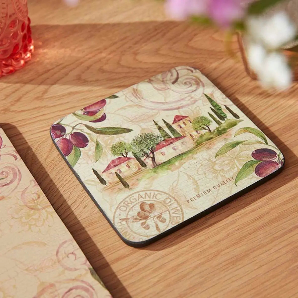 Pimpernel - Olive Orchard Cork-Backed Coaster (Set of 6)