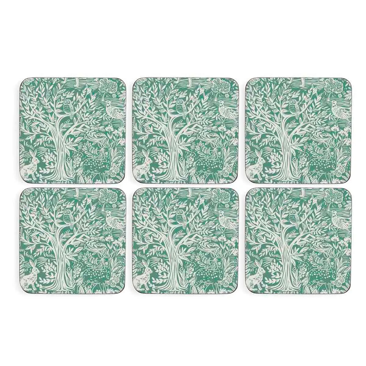 Pimpernel - Tapestry Sage Cork-Backed Coaster (Set of 6)