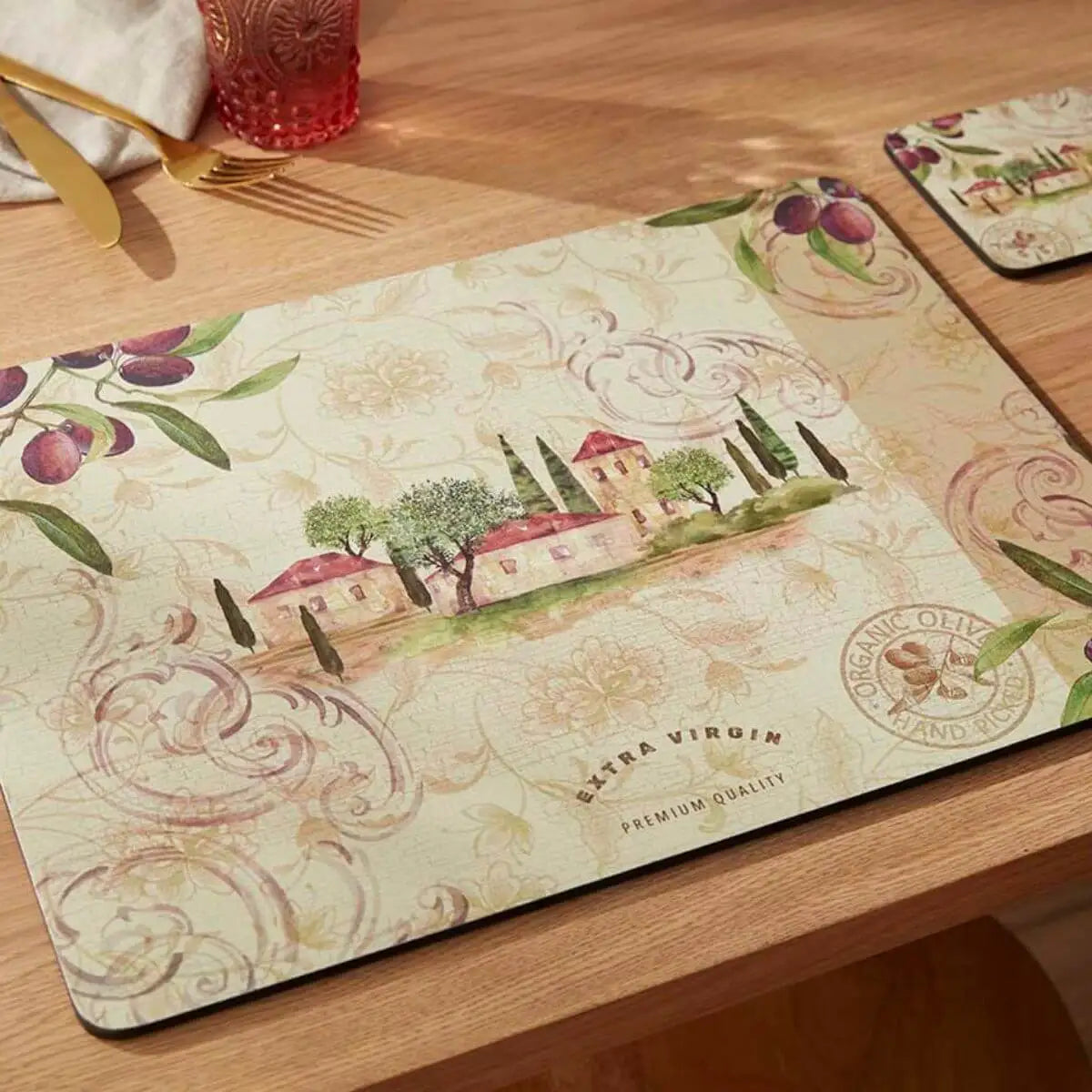 Pimpernel - Olive Orchard Cork-Backed Placemat (Set of 4)