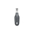 stainless steel zester with plastic handle on awhite background