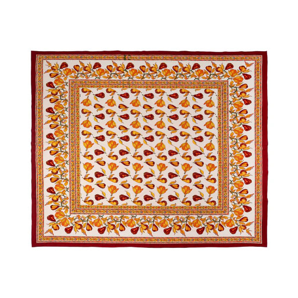 Orchard Pear Burgundy Tablecloth