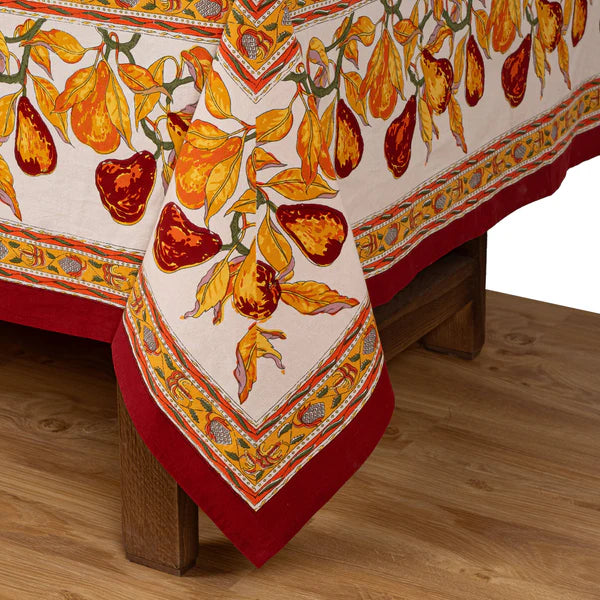 Orchard Pear Burgundy Tablecloth
