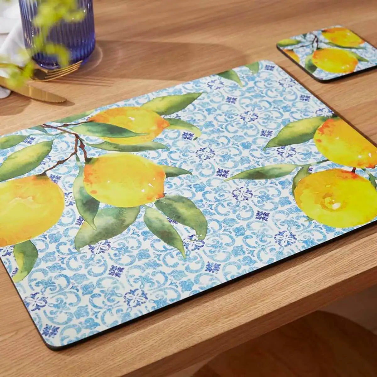 Pimpernel - Amalfi Lemons Cork-Backed Placemat (Set of 4)