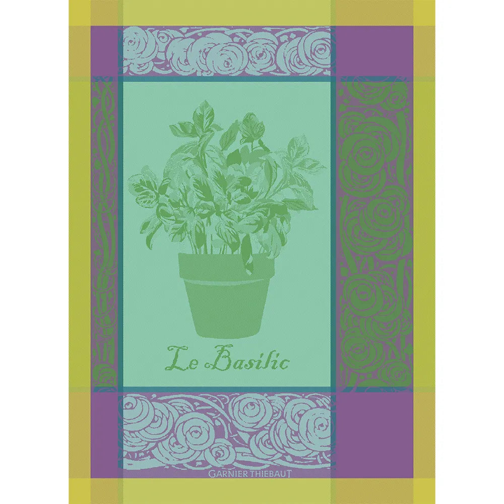 Garnier Thiebaut "Basilic" Jacquard Kitchen Towel