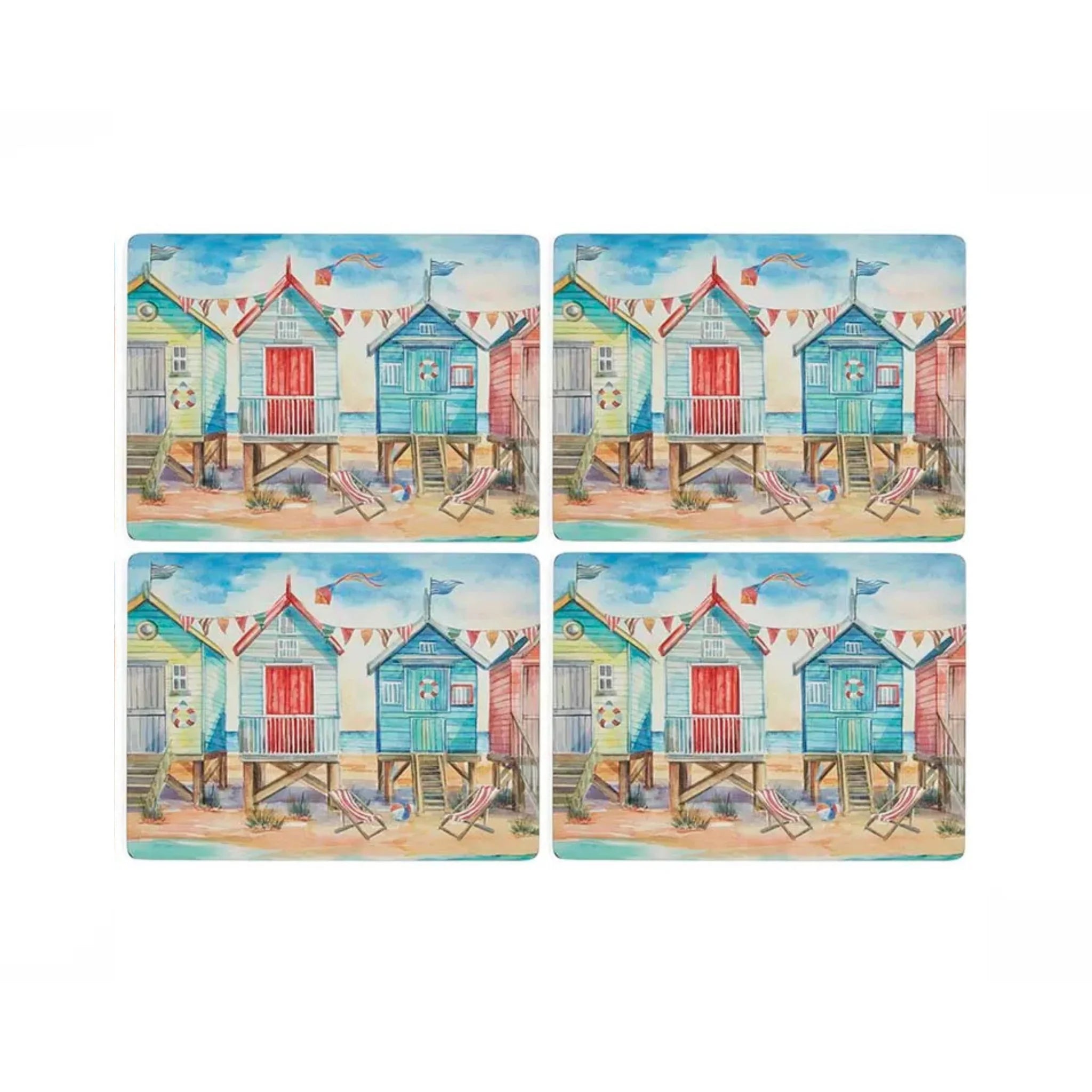 Pimpernel - Beach Huts Cork-Backed Placemats (Set of 4)