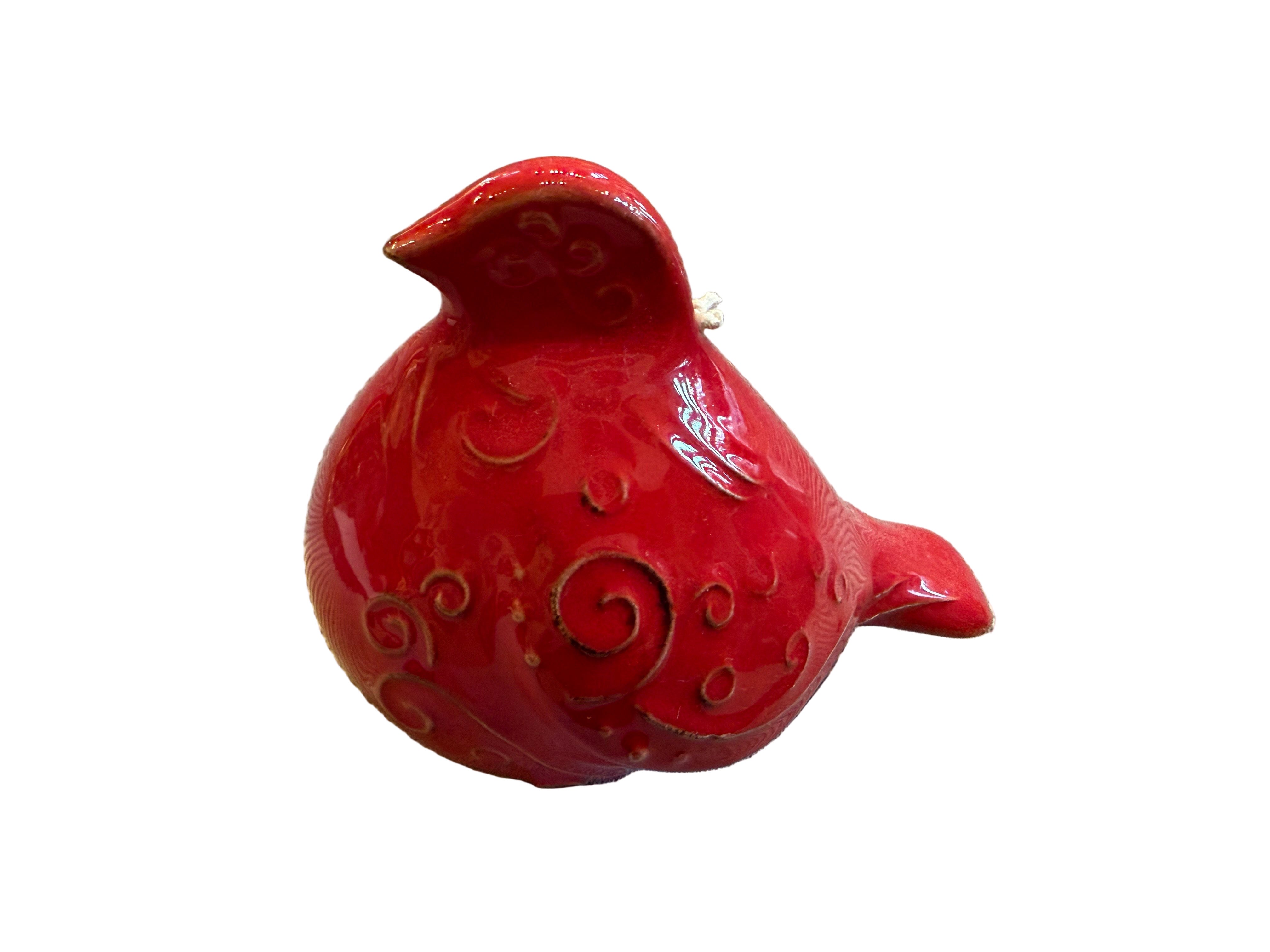 Galestro Natale Small Bird Bell - Red