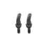 Two gray bottle stoppers on a white background