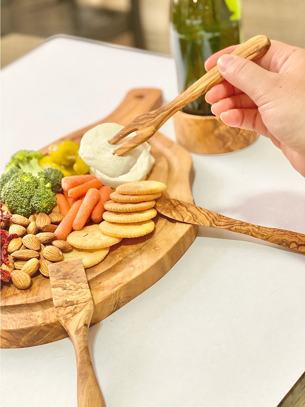 Olive Wood Cheese Utensil Set