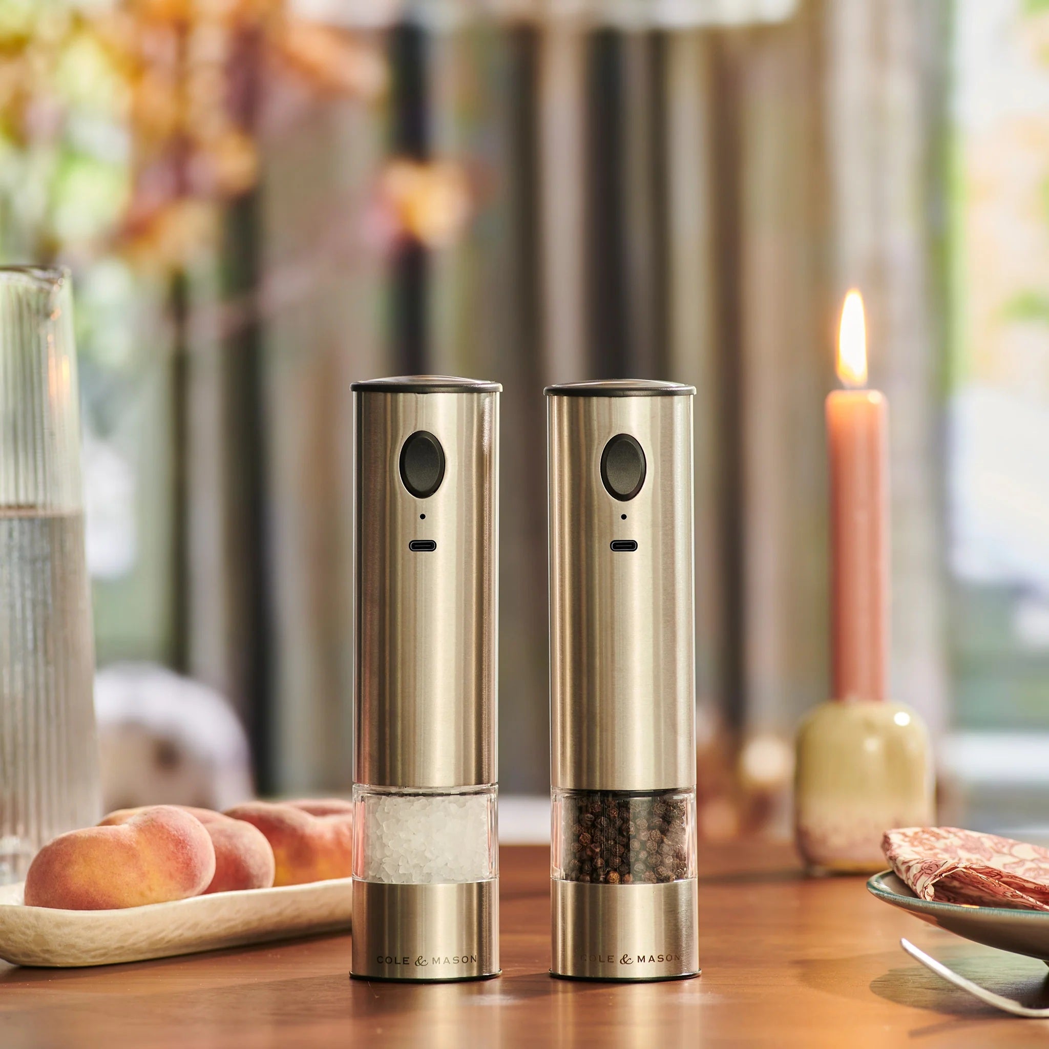 Cole & Mason - Battersea USB Electric Pepper/Salt Mill - 21cm