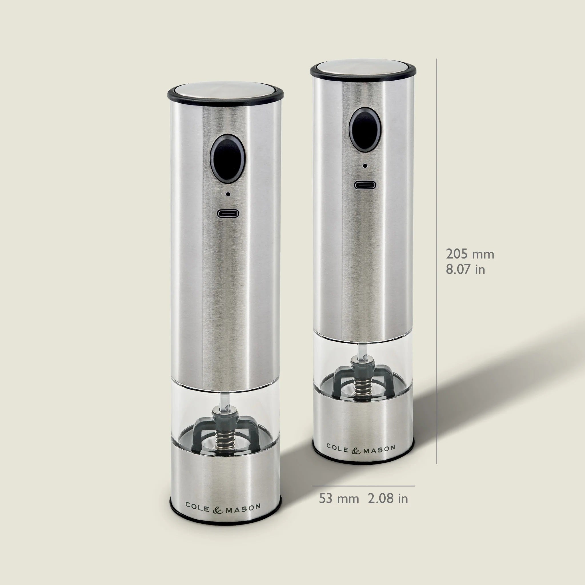 Cole & Mason - Battersea USB Electric Pepper/Salt Mill - 21cm