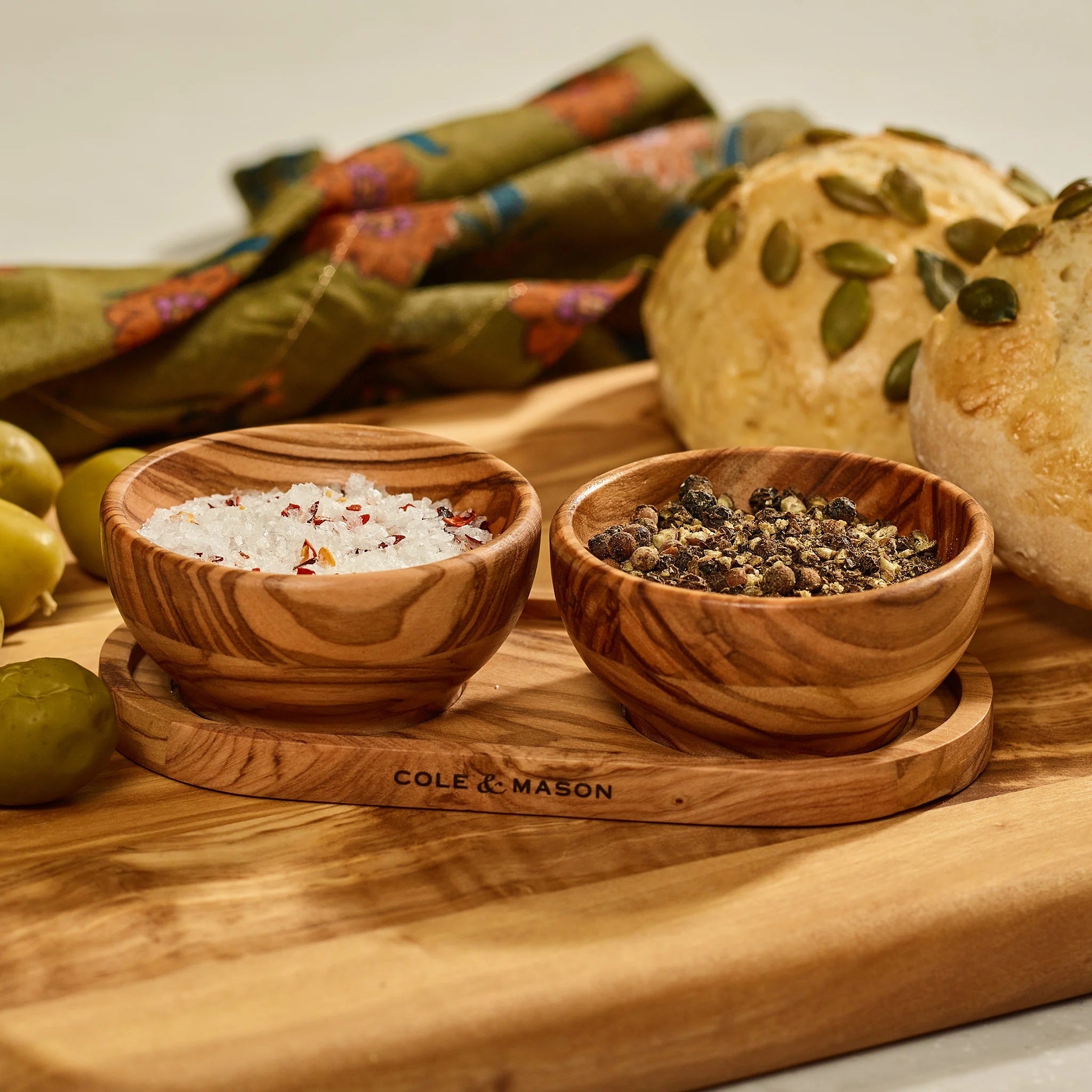 Cole & Mason - Portobello Olive Wood Pinch Pot Set