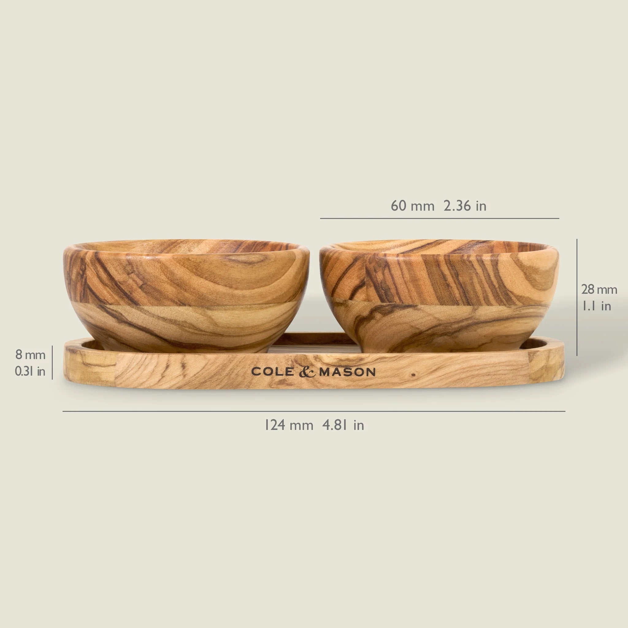Cole & Mason - Portobello Olive Wood Pinch Pot Set