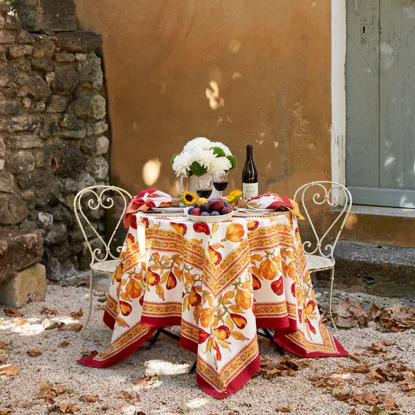 Orchard Pear Burgundy Tablecloth