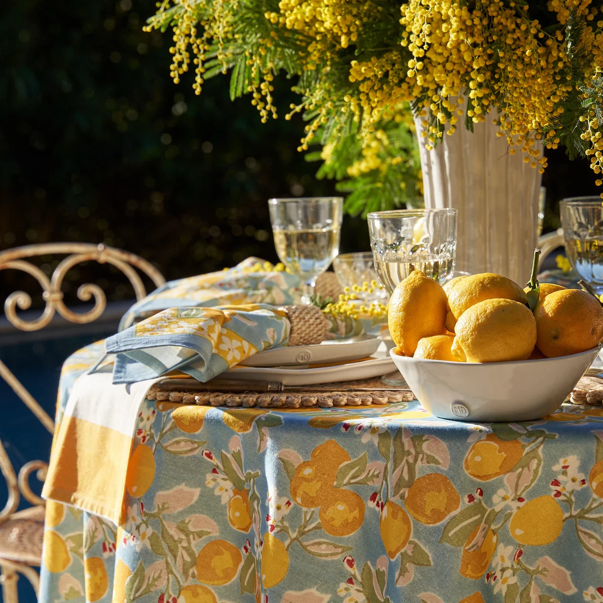 Citron Blue/Yellow Tablecloth