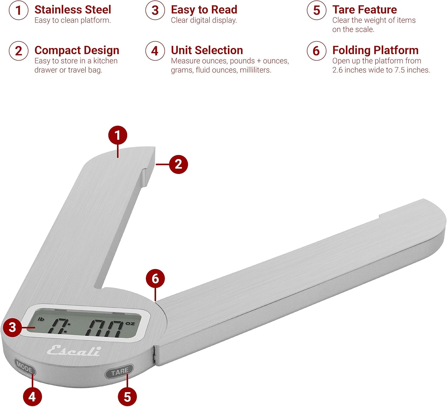 Escali Space Saving Kitchen Scale
