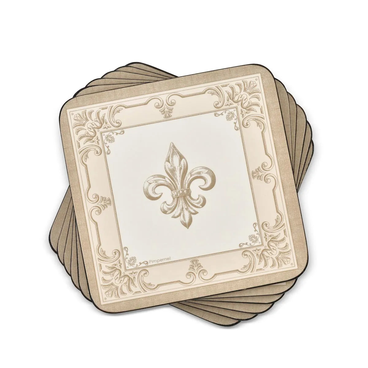 Pimpernel - Fleur de Lys Cork-Backed Coaster (Set of 6)
