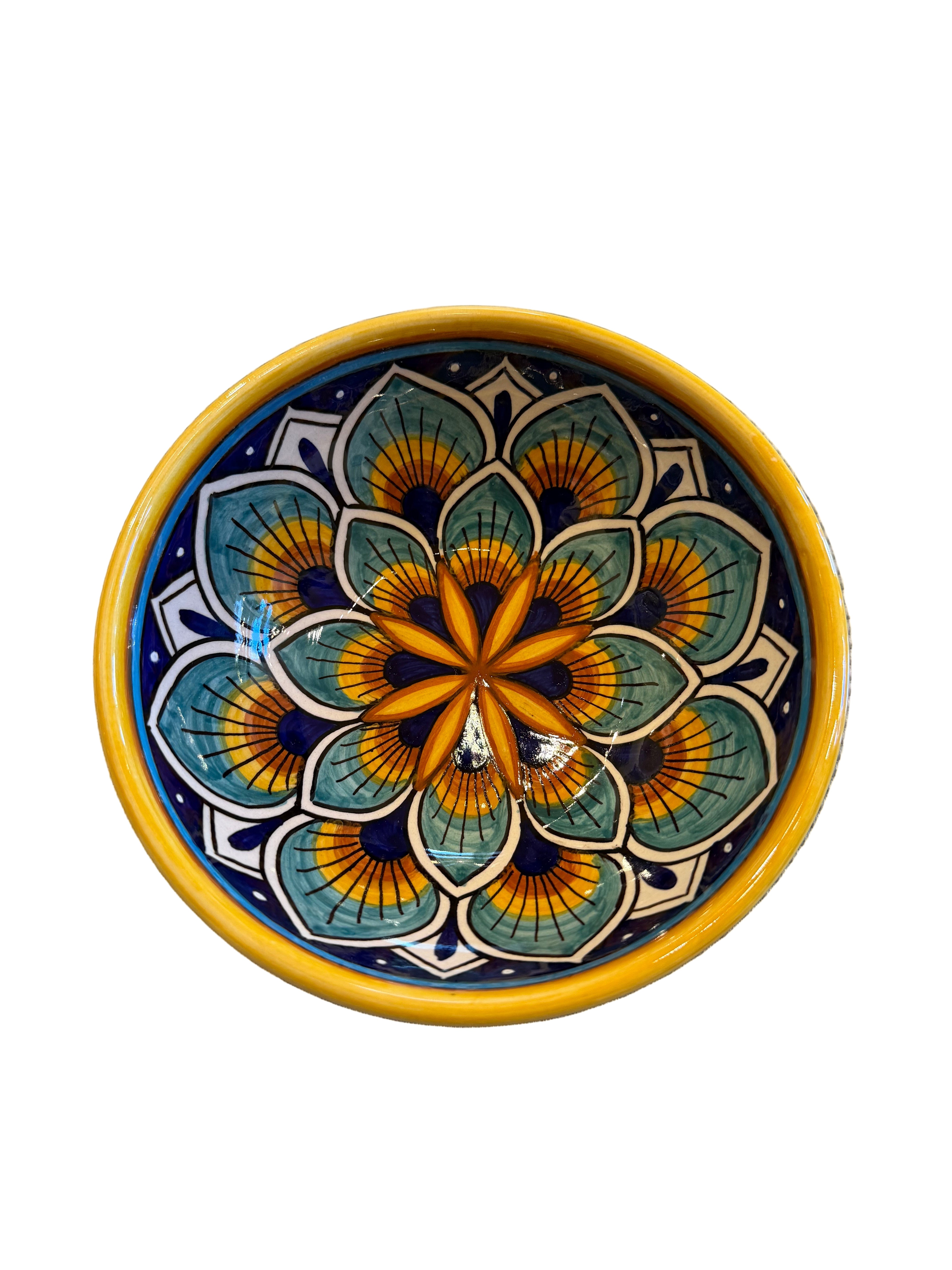 Sberna Geometric Peacock Aqua Dessert Bowl