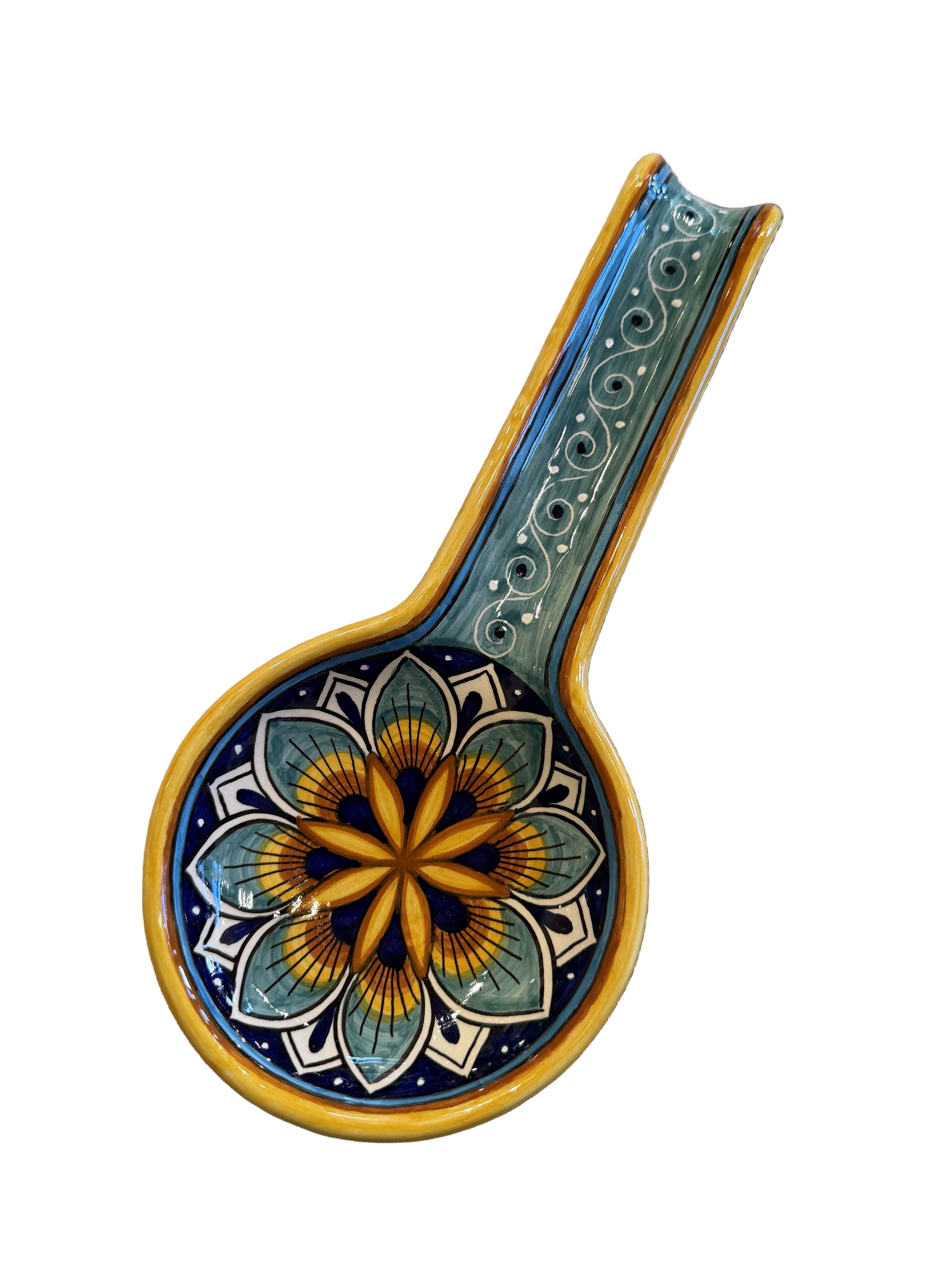 Sberna Geometric Peacock Aqua Spoon Rest