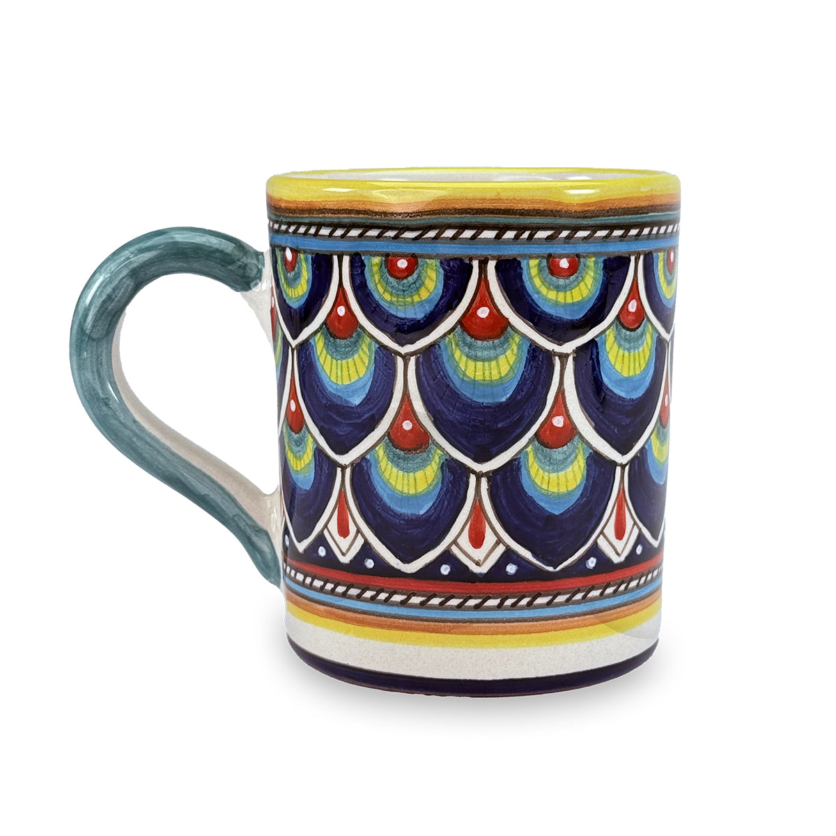 Sberna Geometric Peacock Blue Grande Mug