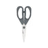 Pair of scissors with gray handles on a white background