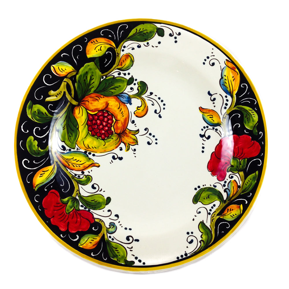 Borgioli - Pomegranate on Black Dinner Plate (2 Designs)