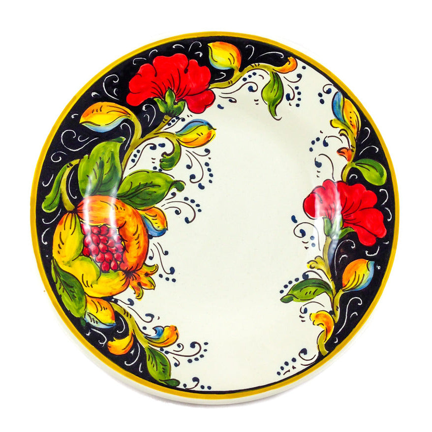 Borgioli - Pomegranate on Black Pasta Bowl (2 Designs)