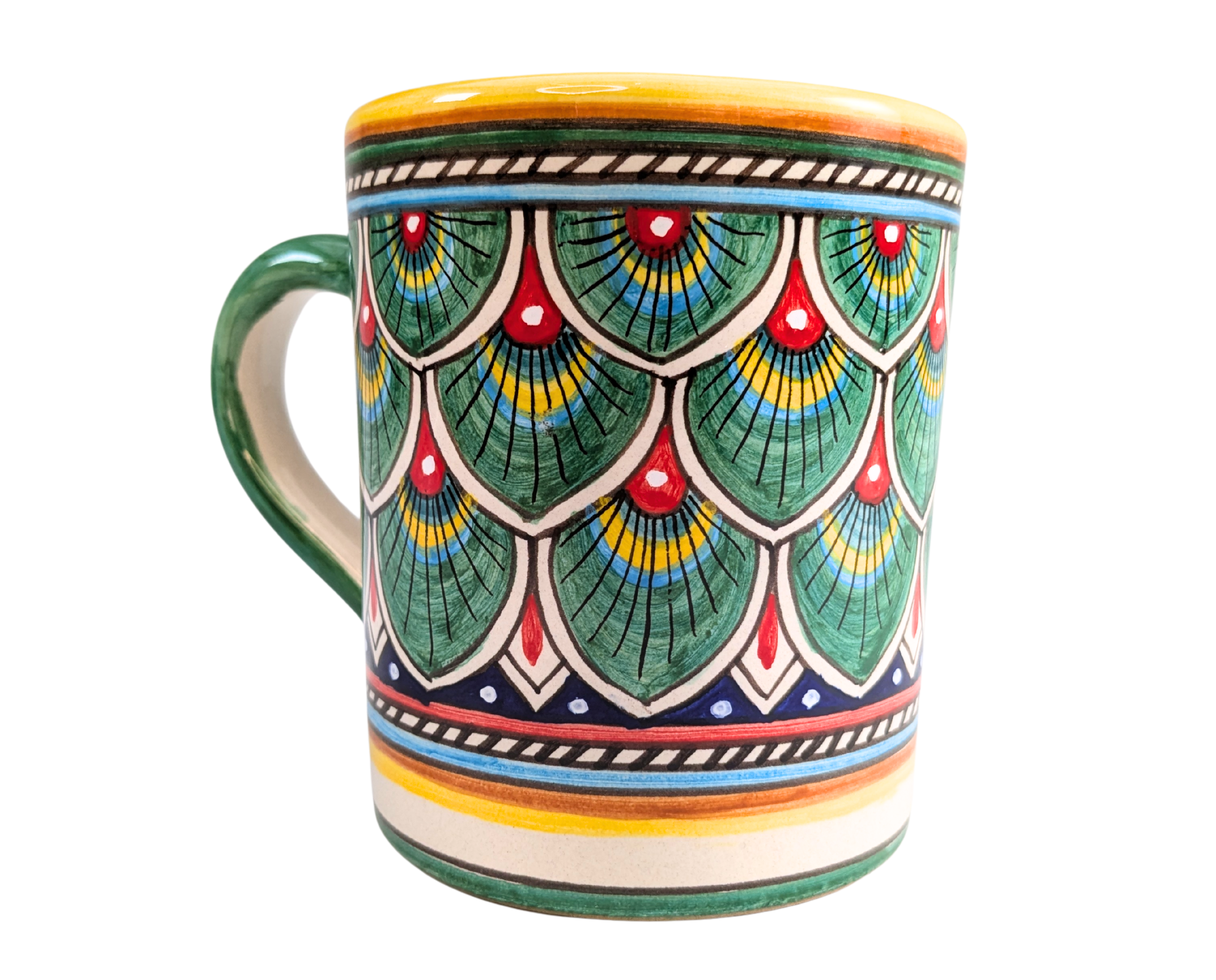 Sberna Geometric Peacock Green Grande Mug