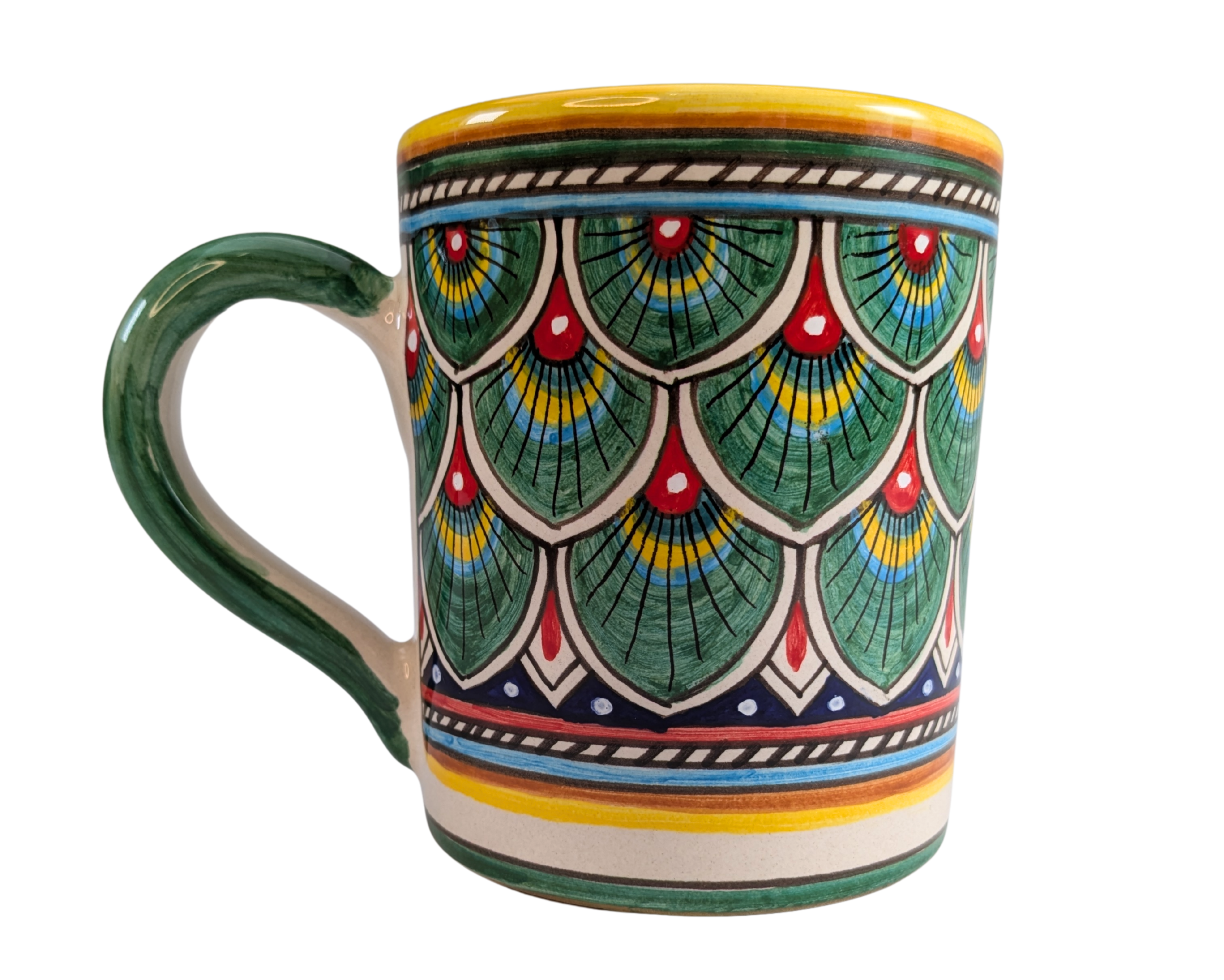 Sberna Geometric Peacock Green Grande Mug