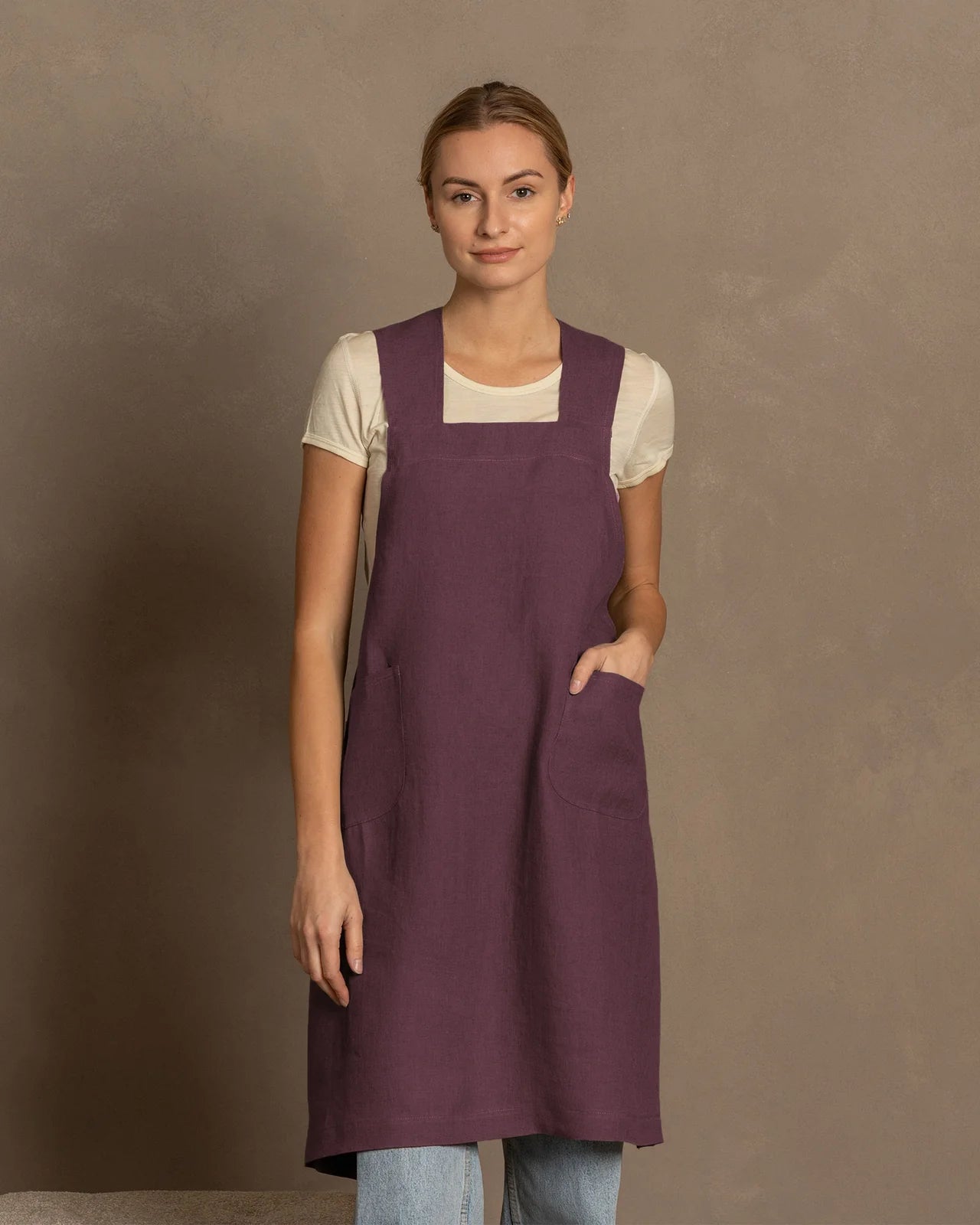 Linen Cross-back Apron (Multiple Colours)