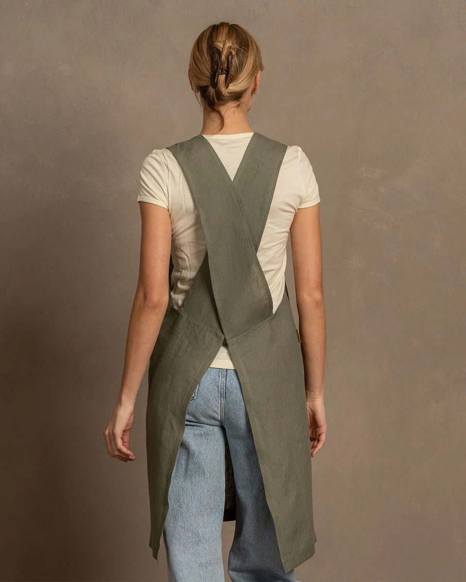 Linen Cross-back Apron (Multiple Colours)