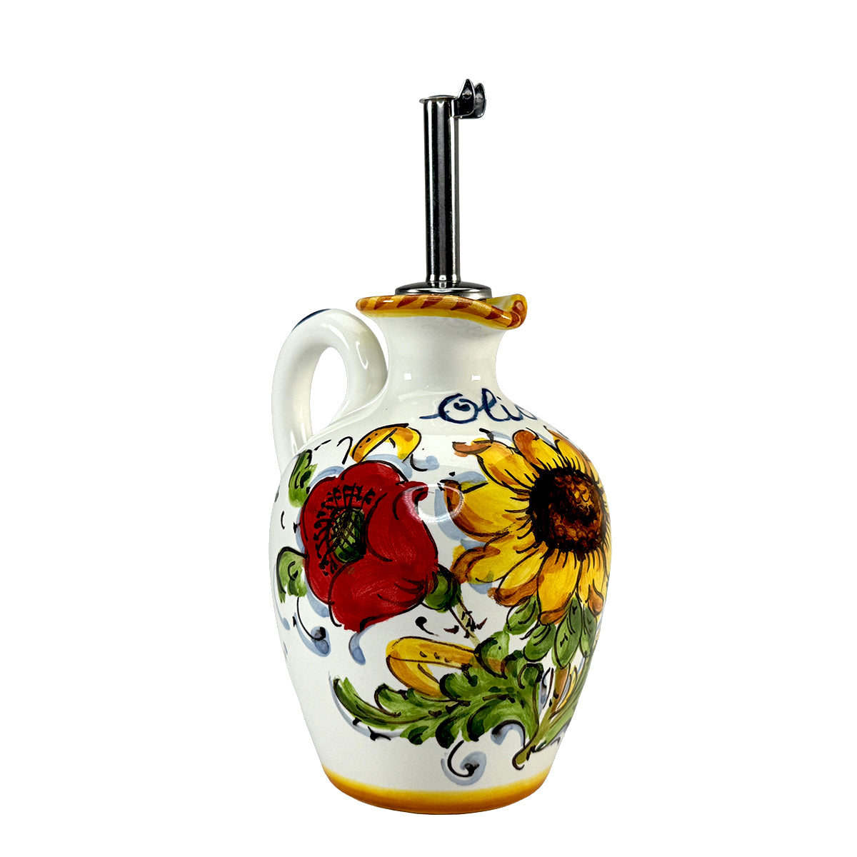 Borgioli - Sunflower on White Oil Cruet